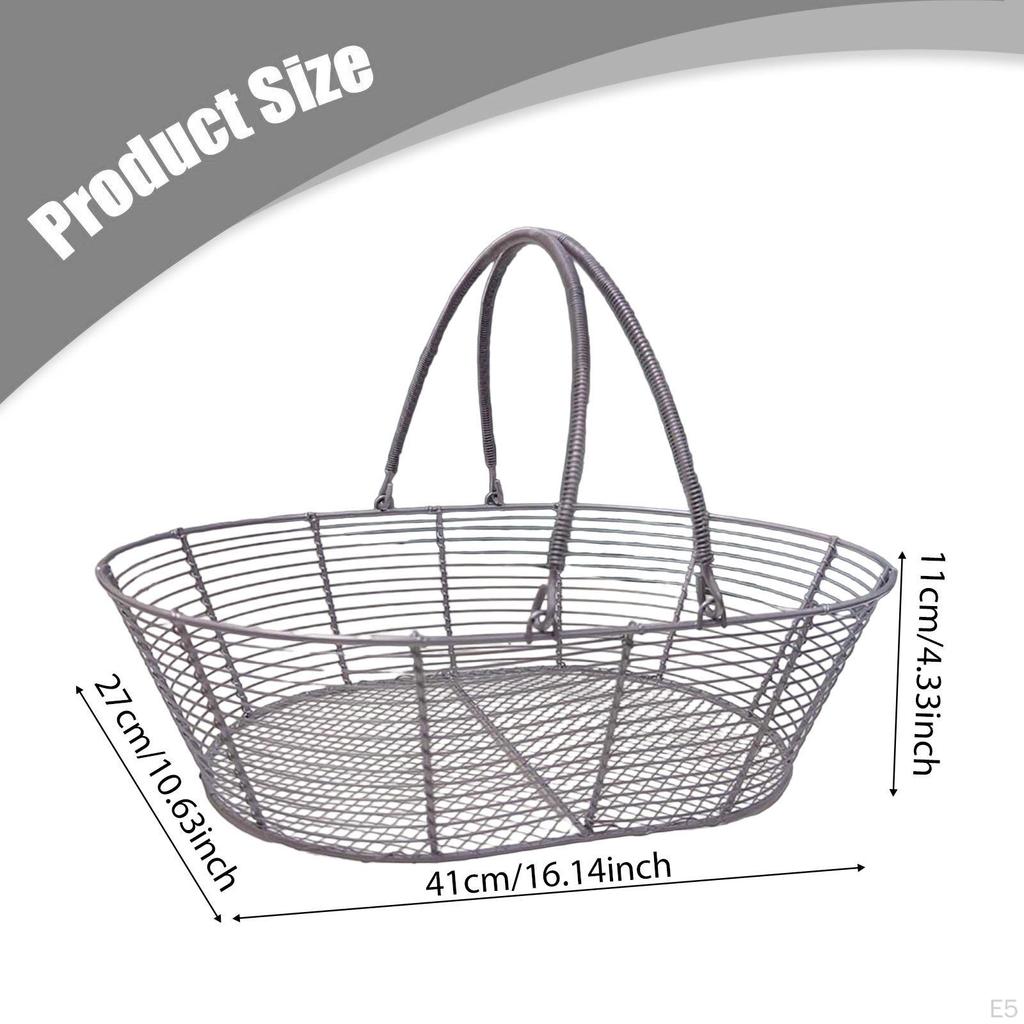 Iron Wire Fruit Bowl Organizer Bread Vegetable Holder Storage Basket for Pastry Cupcake Buffet