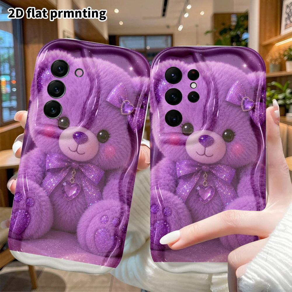 Phone Case: 2D flat Samsung Galaxy A34 A35 M05 M06 S20 S22 S21 FE Plus 5G protective case, plush little bear, perfect Christmas and Halloween holiday