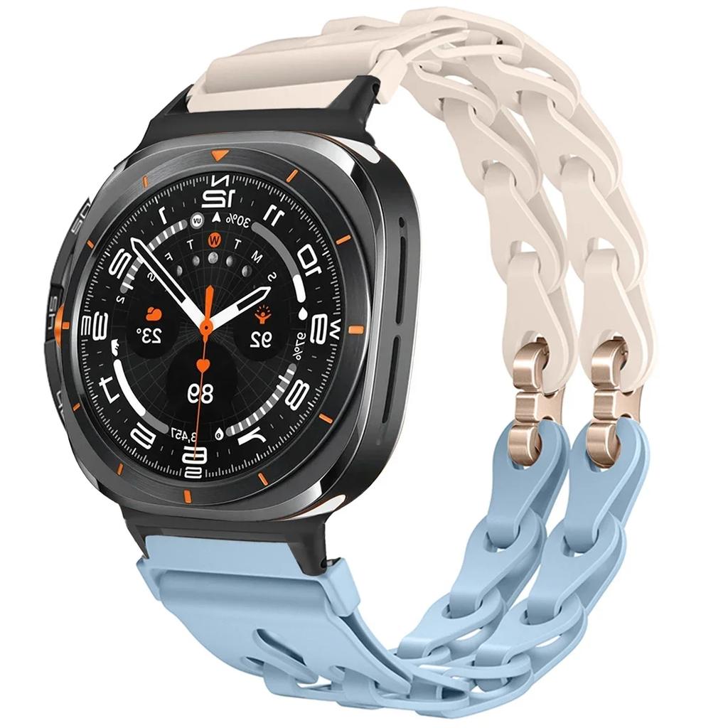 Silicone Chain Strap for Samsung Galaxy Watch 2025/7 Ultra 47mm Wristband Band Bracelet for Galaxy Watch ultra 2025 Watchband