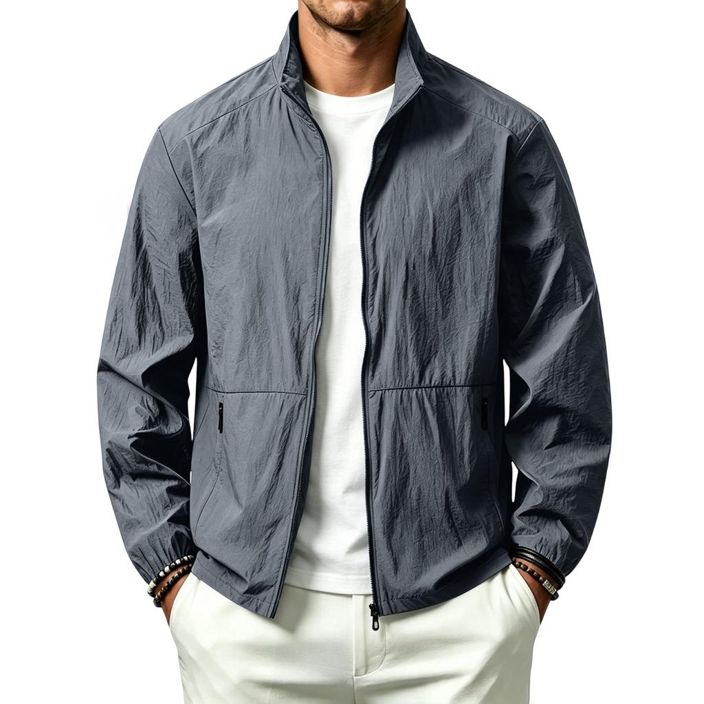 Men's Lightweight Outdoor Sun Protection Jacket Breathable Quick Dry Running Hiking Windbreaker Skin Protection Coat