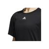 Adidas Logo Pattern Round Neck Short Sleeve T-Shirt Women T-Shirts Black H51184