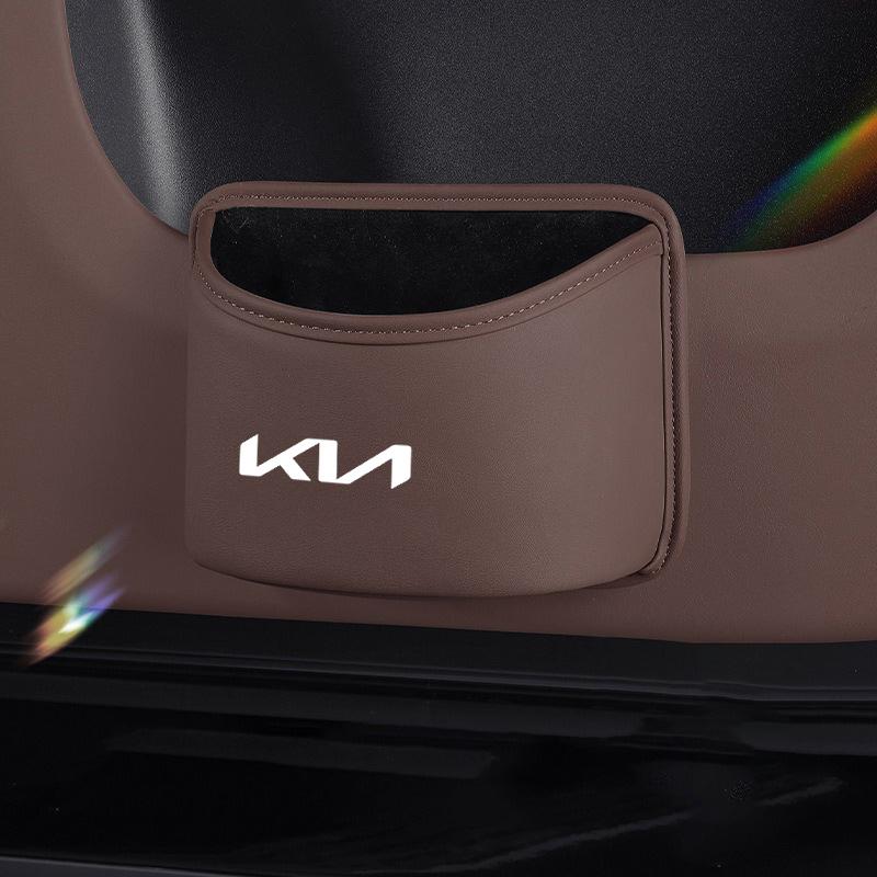 Caja de Almacenamiento para Puerta de Coche Cuero PU Cubo de Basura Colgante para Respaldo de Asiento de Coche Accesorios para KIA Sportage GT Stinger Sorento Ceed Forte