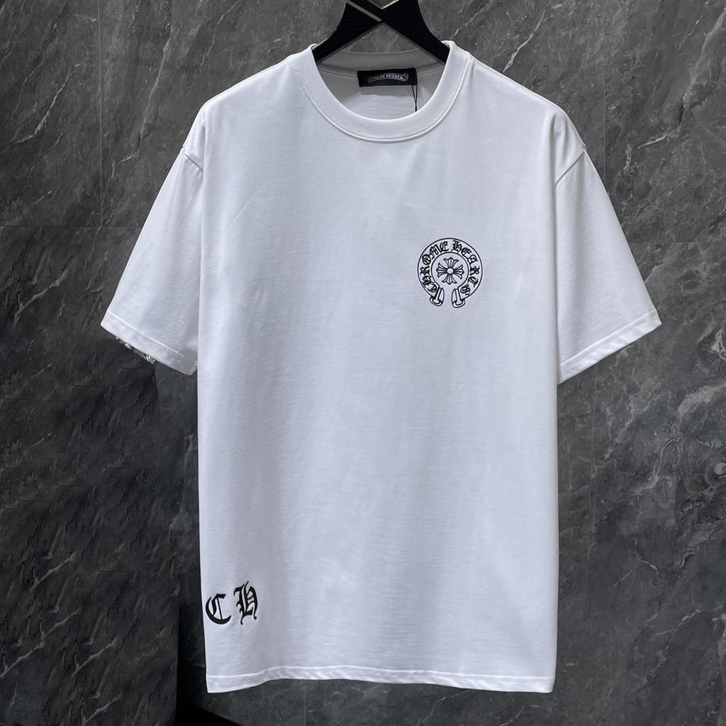 8936 CHROME HEARTS 2026 Summer New High Quality Cotton Round Neck Loose Large Size Men's and Women's T-shirt Couple T-shirt
