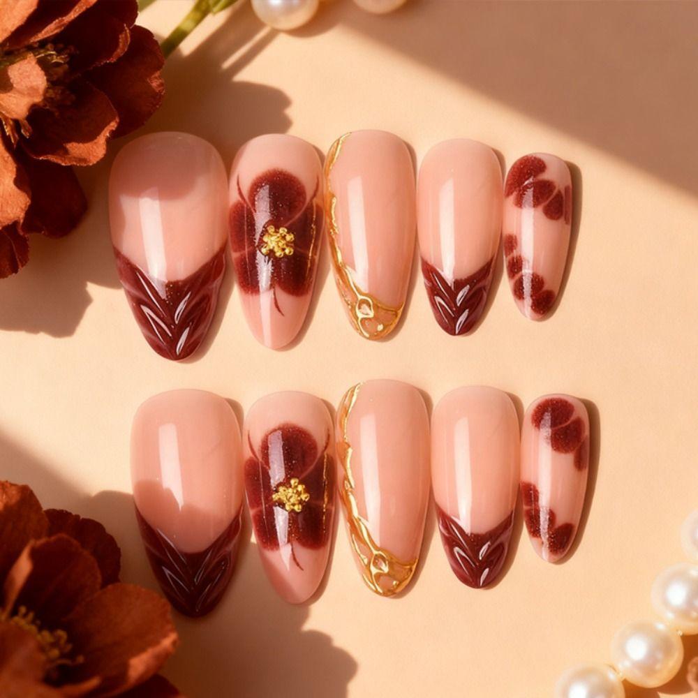 24/30PCS Pearl Bow Nail Decorations Horse Year Nail Art Jewelry New Year False Nails  Nail Art