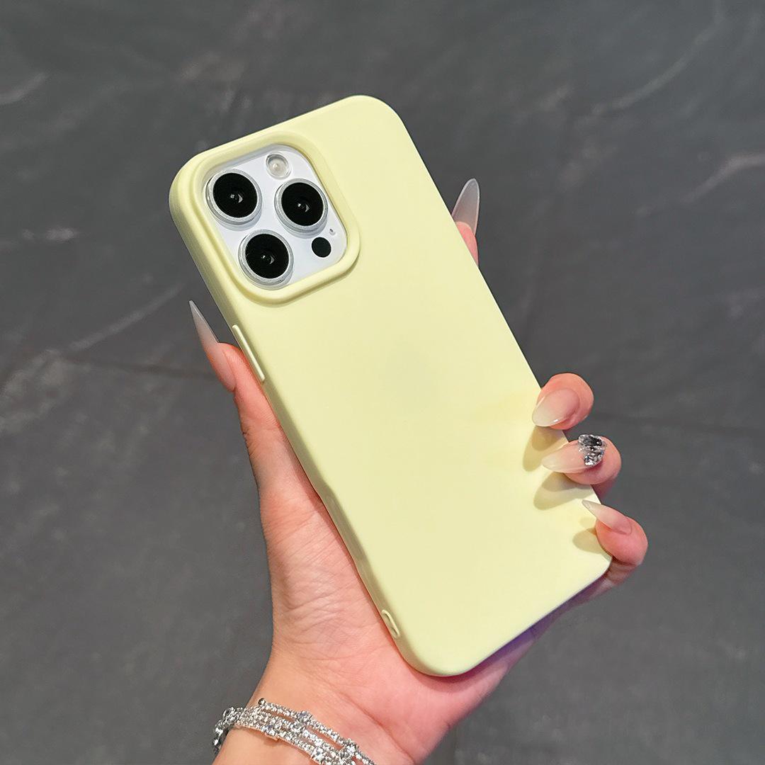 

Solid Light Yellow iPhone 16 Pro Max Case - Drop-Proof Protective Cover for Apple 14 Pro iPhone X/XS