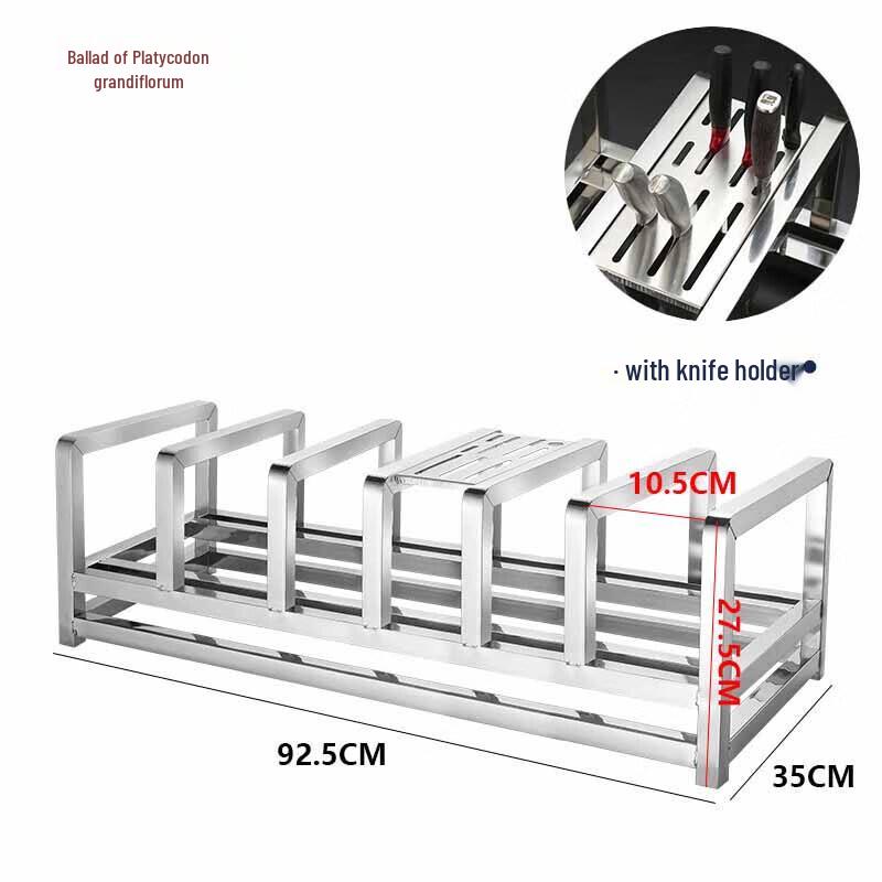 Jie Geng Yao Stainless Steel Chopping Board & Knife Storage Rack