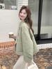 2025 New Korean Style Women's Short Wool Coat: Double-Sided Fragrance Style with Round Neck
