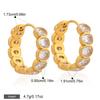 Yori Shiny Cubic Zirconia Geometric Hoop Earrings Waterproof 18K Gold PVD Plated Charms Fashion Jewelry Bijoux Femme Gift