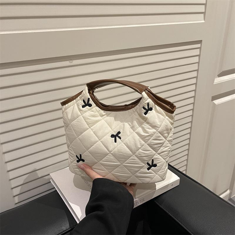 Koreaanse Ruit Herfst/Winter Handtas - High-End Geborduurde Kleine Tote