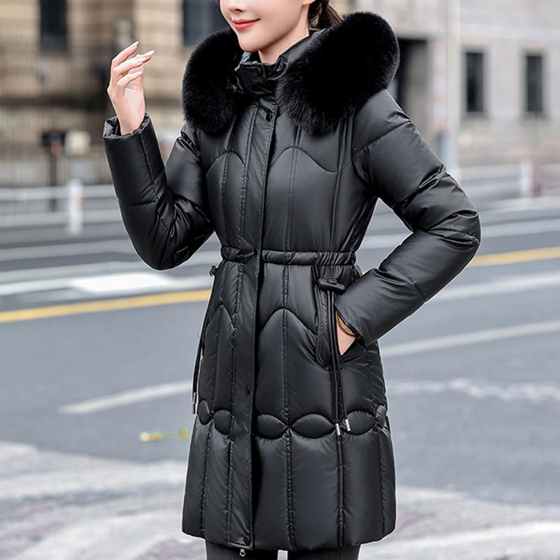 Fashion Women's Coats Winter Long Parkas Hooded Faux Fur Collar Loose Thick Warm Women Jackets