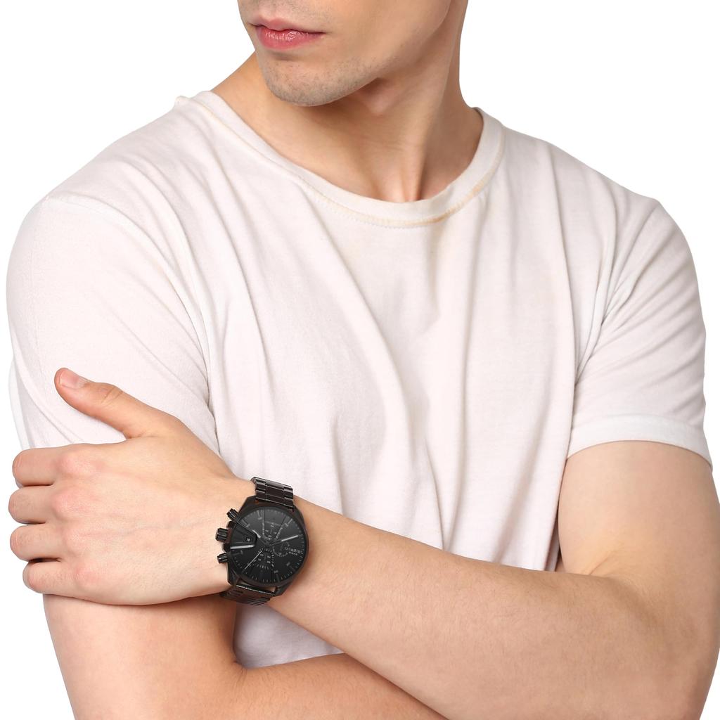 Diesel MS9 Chronograph Stainless Steel Watch, One Size, Black - Dz4537