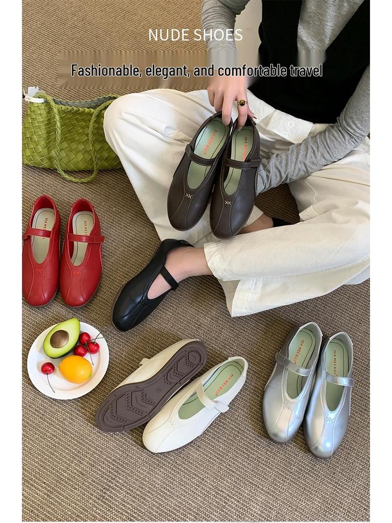 2025 Velcro Ballet Flats: Versatile One-Strap Soft Sole Casual Women's Shoes