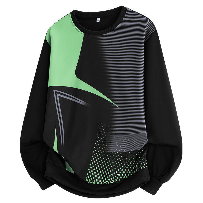 Men's Gradient Casual Round Neck Long Sleeve Hoodie for Spring and Autumn