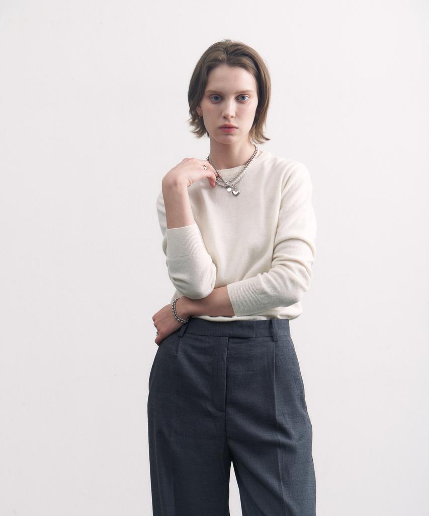 Tobaseu Cashmere Long Top (Ivory)