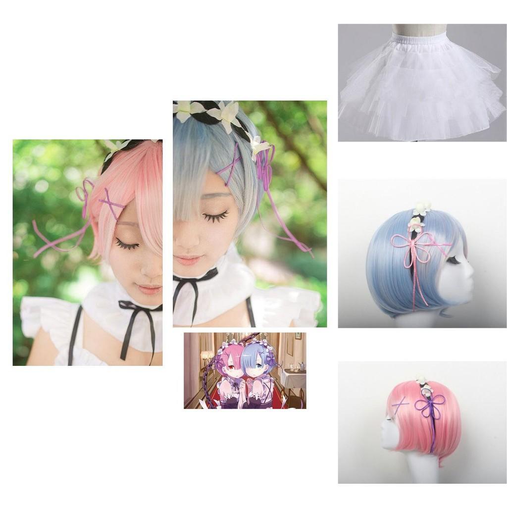 Stunning Zero Kara Hajimeru Isekai Seikatsu Twins Ram/rem Timeless Design Cosplay Maid Dress And Headwear