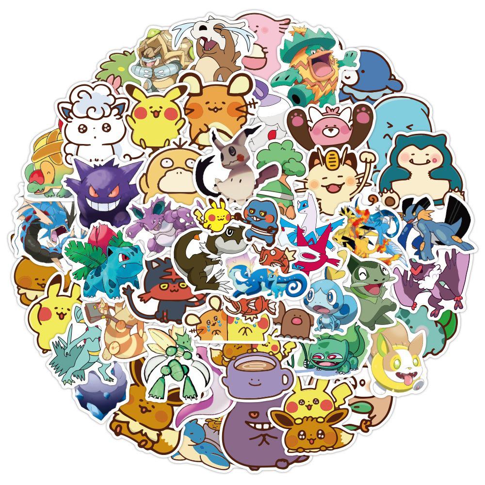200-Piece Japanese Anime Pokemon Car & Suitcase Graffiti Stickers Set