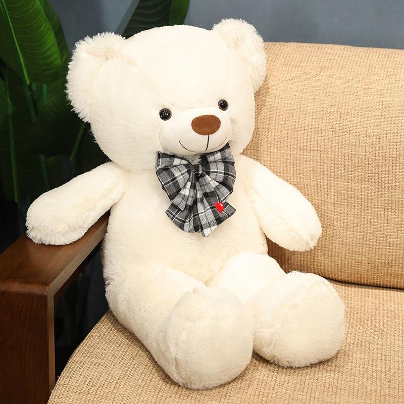Large Bow Tie Teddy Bear Doll Plush Toy Big Bear Hug Bear Doll Girl Rag Doll Birthday Gift