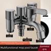 Multifunction Three Tap Faucet Dual Control Easy To Install Three Way Water Tap Double Outlet Flushing Spray Angle Valve