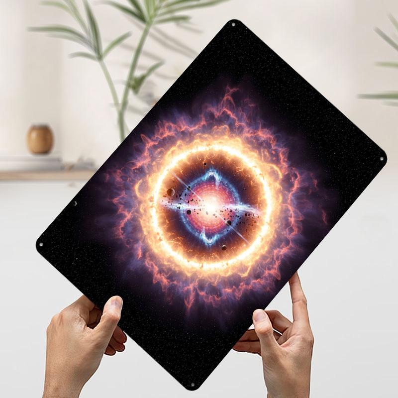 Exploding Star In Space Metal Poster Customized Wall Art Retro Vintage Tinplate Signs for Room Decorations Decoration Gaming