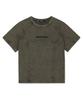 MAHAGRID Washed Curved Tee Charcoal(Mg2Fmft588A)