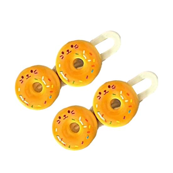 

2Pcs Girl Hairpin Stable Grip No Damage Donut Shape Hair Clip 3D Texture Photogenic Side Bangs Hair