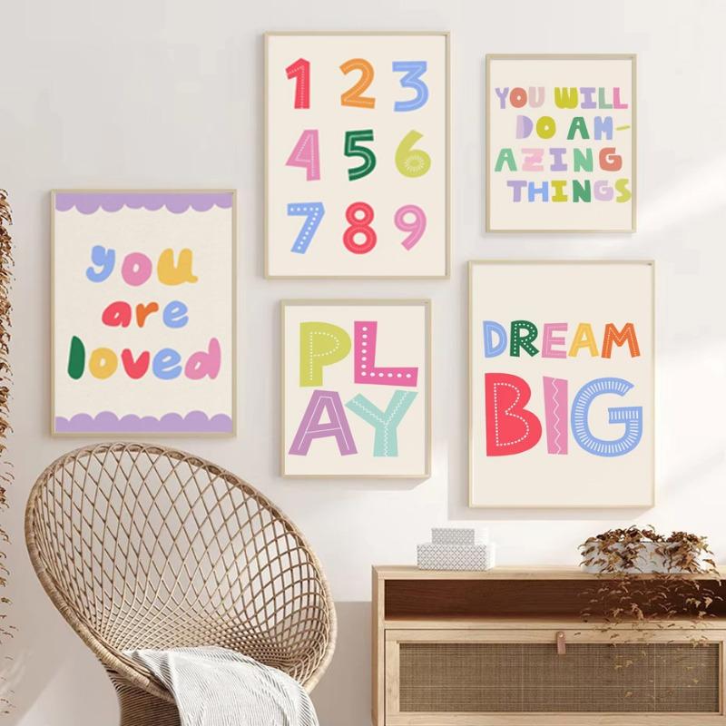

Colorful Kids Digital Text Inspirational Quotes Poster Fun Inspirational Artwork Positive Quotes For Kids Parenting Room Decor 21cm×30cm NoFrame