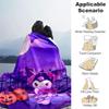 1pc Halloween Night Kuromi's Spooky Castle Blanket, Cute Home Decor, Soft Throw Blanket, Perfect Gift for Birthday or Christmas, Living Room, Travel,