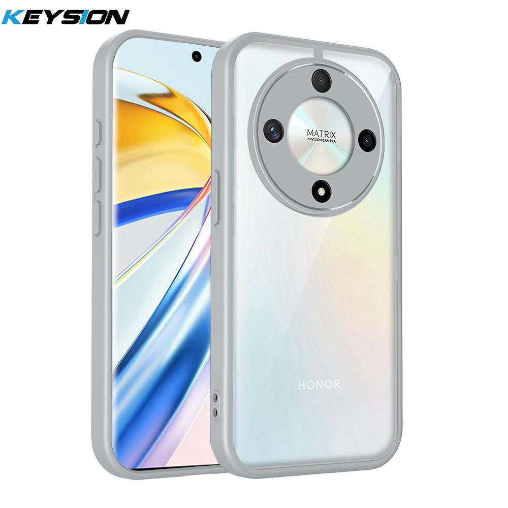 KEYSION Transparent Phone Case for HONOR X9d 5G Soft Silicone+PC Clear Shockproof Phone Back Cover for Huawei Magic 8 Lite 5G