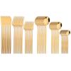 36Pcs Pink Gold Dinnerware Cutlery Set Western Knife Dessert Forks Spoon Flatware Stainless Steel Silverware Kitchen Tableware