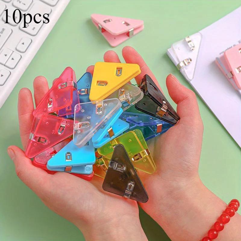 5/10pcs Triangle Clip Office Stationery Book Holder Paper Acrylic Pp Folder Storage Materials Bills Folder Desk Organizers