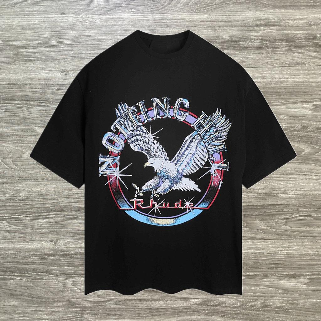 Top Rh Trendy Brand Ude Summer New Crown Flag High Street Vintage Cotton Round Neck ShortSleeved TShirt For Unisex And Unisex