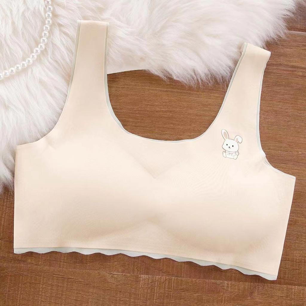Thin development girls' underwear women's ice silk seamless junior high school and high school students sports shock-proof vest three-stage bra