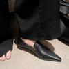 Spring 2025 French Retro Genuine Leather Pointed Toe Low Heel Slip-on Kitten Heels for Women