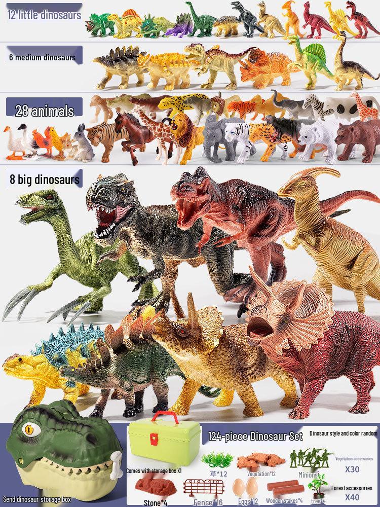 Weiche Dinosaurier-Spielzeuge für Kinder - Triceratops & Tyrannosaurus Rex Tierfiguren Set