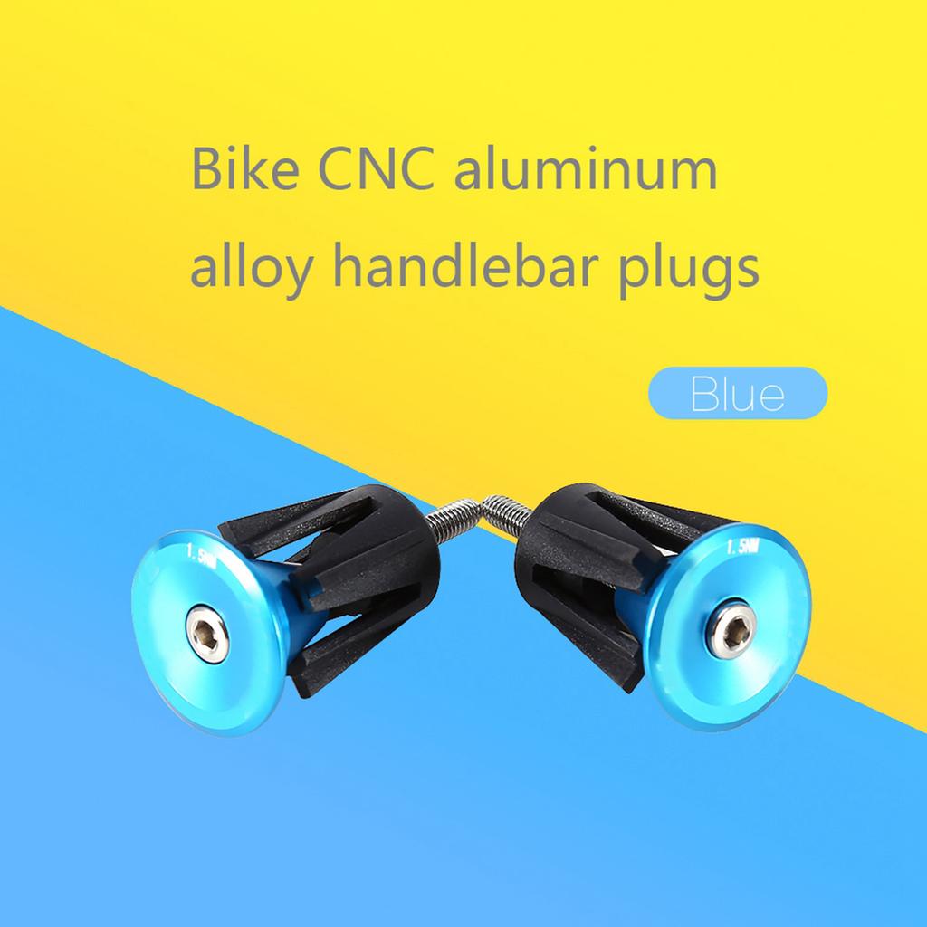 1 Pair Bike Aluminum Handlebar Grips Plug Handle Bar End Plugs Blue