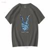 Vintage Donnie Darko Movie T Shirt Bunnysuit Mask Vintage Washed Stretched Stylish Homme Streetwear Graphic Soft Fashion