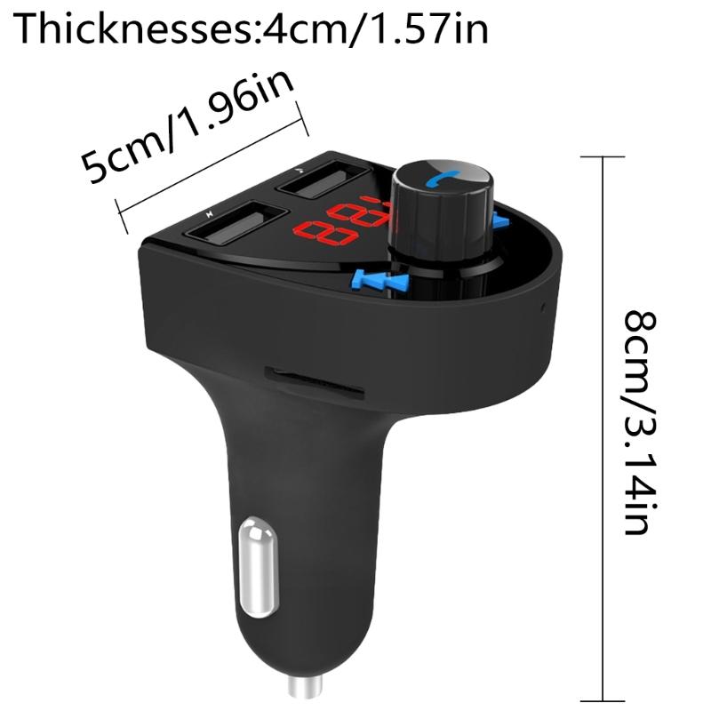 Bluetooth-compatible 4.2 FM Transmitter Car Charging Adapters Double USB Car Charger Cigarettes Lighter Adapters