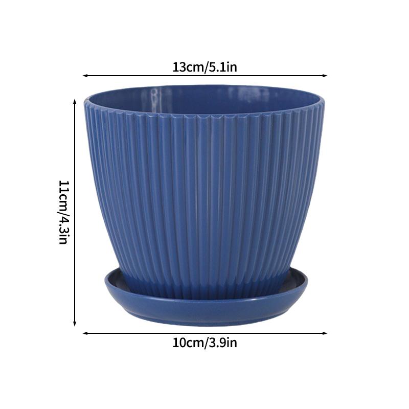 Plastic Flowerpot Indoor Outdoor Planter Flower Pots for Plants with Tray Home Decoration Potted Plant Holder Gardening Supplies