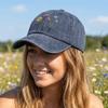 New Casual Printed Baseball Cap Vintage Washed Dad Sun Hat Sunflower Multiple Colors Snapback Cap Daily Wear