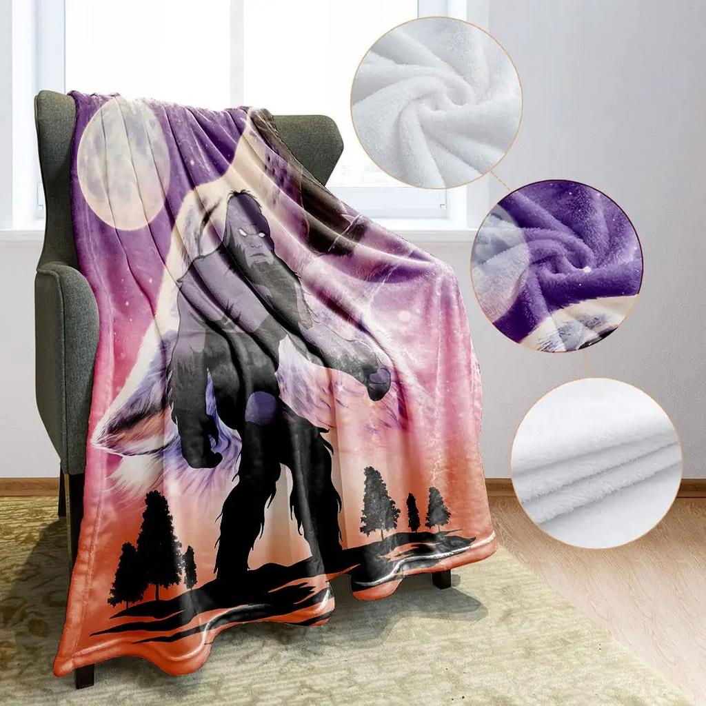 Sasquatch Soft Flannel Blanket Comfortable Blanket Bedding Sofa Decorative Blanket Blanket