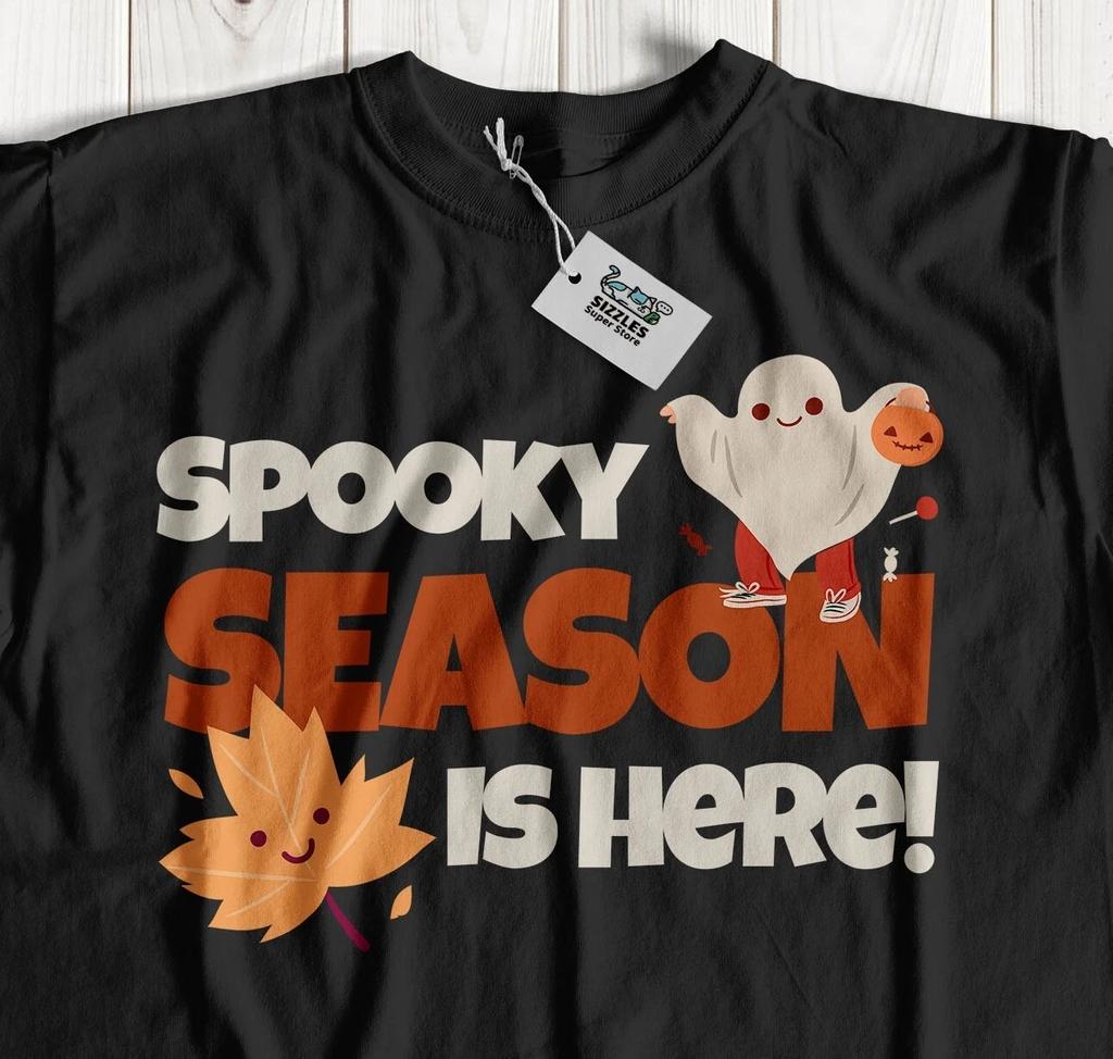 Spooky Season Is Here! Unisex Funny Halloween Fall & Autumn T-shirt Tops Tees Unisex Spooky Gifts