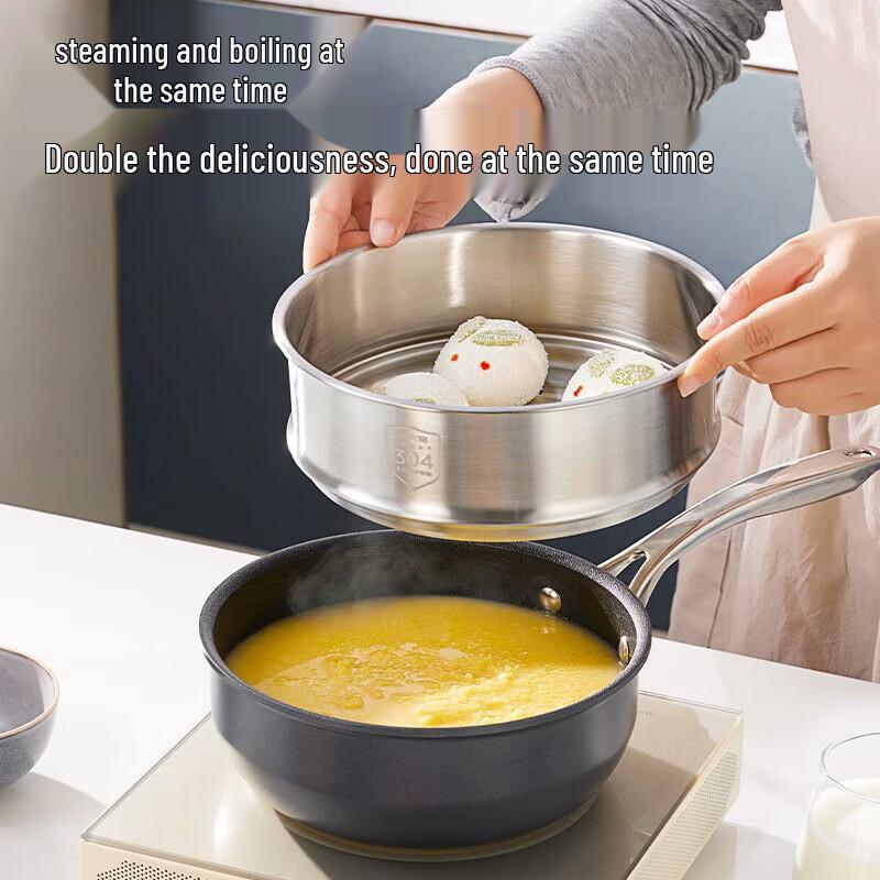 COOKER KING 20cm Non-stick Milk Pot with Steamer