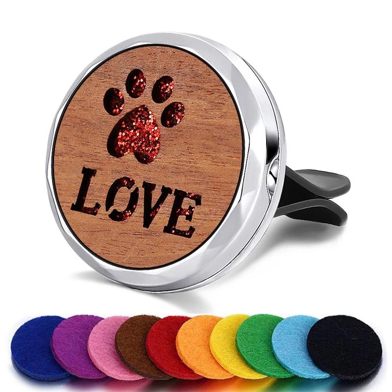 Refillable Car Air Freshener Smell Natural Wood Perfume Diffuser Clip Auto Vent Freshener Decoration Interior Accessories