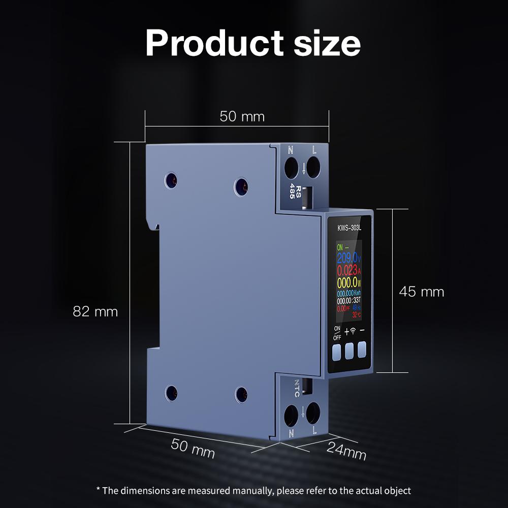 Tuya 8-in-1 KWS-303 Strommessgerät Intelligenter Schalter Energiemesser APP-Steuerung 85-290V//40A Spannungs- und Strommessgerät Stromzähler
