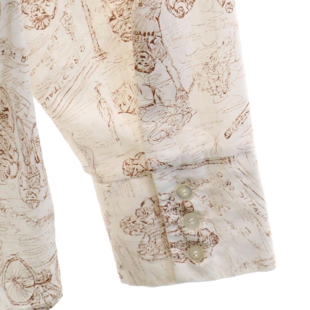 70s Vintage USA Made Collar Pads Overall Handle Long Sleeve Cotton Shirt Men's Used