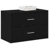 VidaXL Cabinet with 2 Drawers Black Oak 60x31x40 Cm Engineered Wood, Storage Cabinet, Sideboard, Buffet Cabinet, 858823