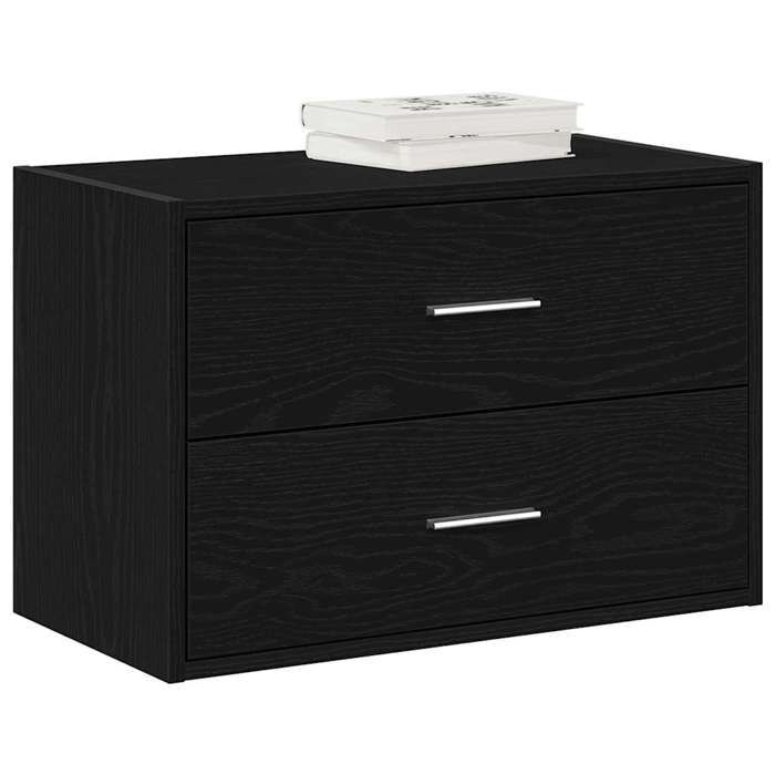 VidaXL Cabinet with 2 Drawers Black Oak 60x31x40 Cm Engineered Wood, Storage Cabinet, Sideboard, Buffet Cabinet, 858823