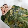 Vintage Green Tropical Bird Jungle Botanical Night Garden Nightgarden Throw Blanket Faux Fur Soft Warm Blanket for Bed