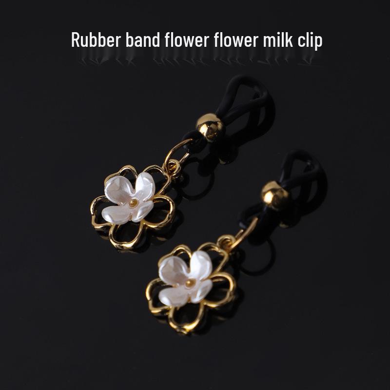 Elastic Rope Pearl Nipple Clamps for Women - Breast Massage & BDSM Training, Ideal for Couples Flirting & Nipple Stimulation.