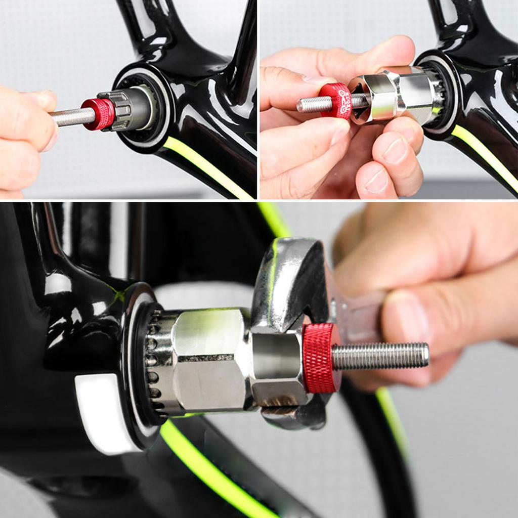Bike Bicycles Splines Bottom Bracket Anti-Drop Auxiliary Removal Tool Fixing Rod Outdoor Disassembly Repair Fixing Rod